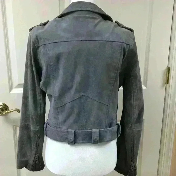 BLANKNYC Cloud Grey Suede Moto Jacket - Picture 10 of 15